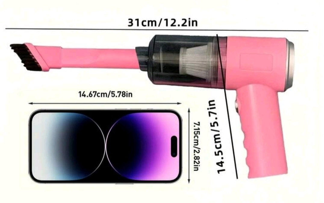 Mini Prenosný vysávač 3v1, ružový - 6