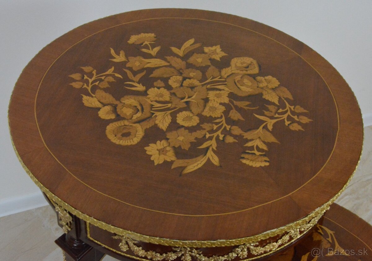 Zámecké intarzované stolečky - set - 6