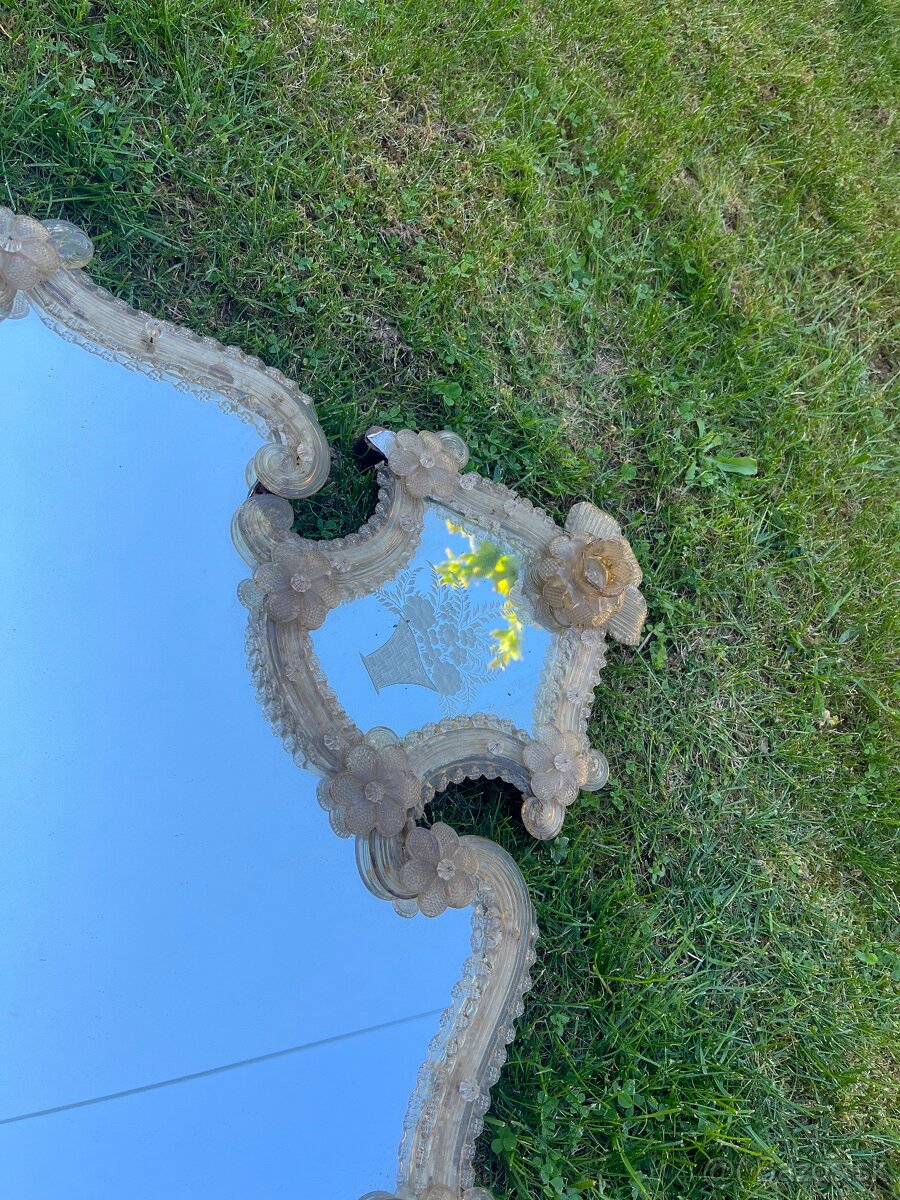 Starožitné veľké MURANO zrkadlo - 6