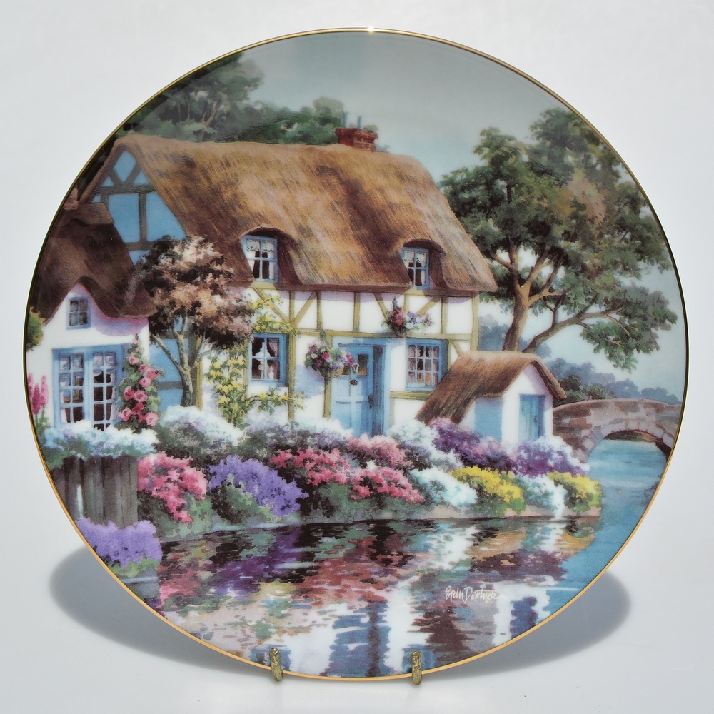 Zberateľské porcelánové taniere - chalúpka - 6