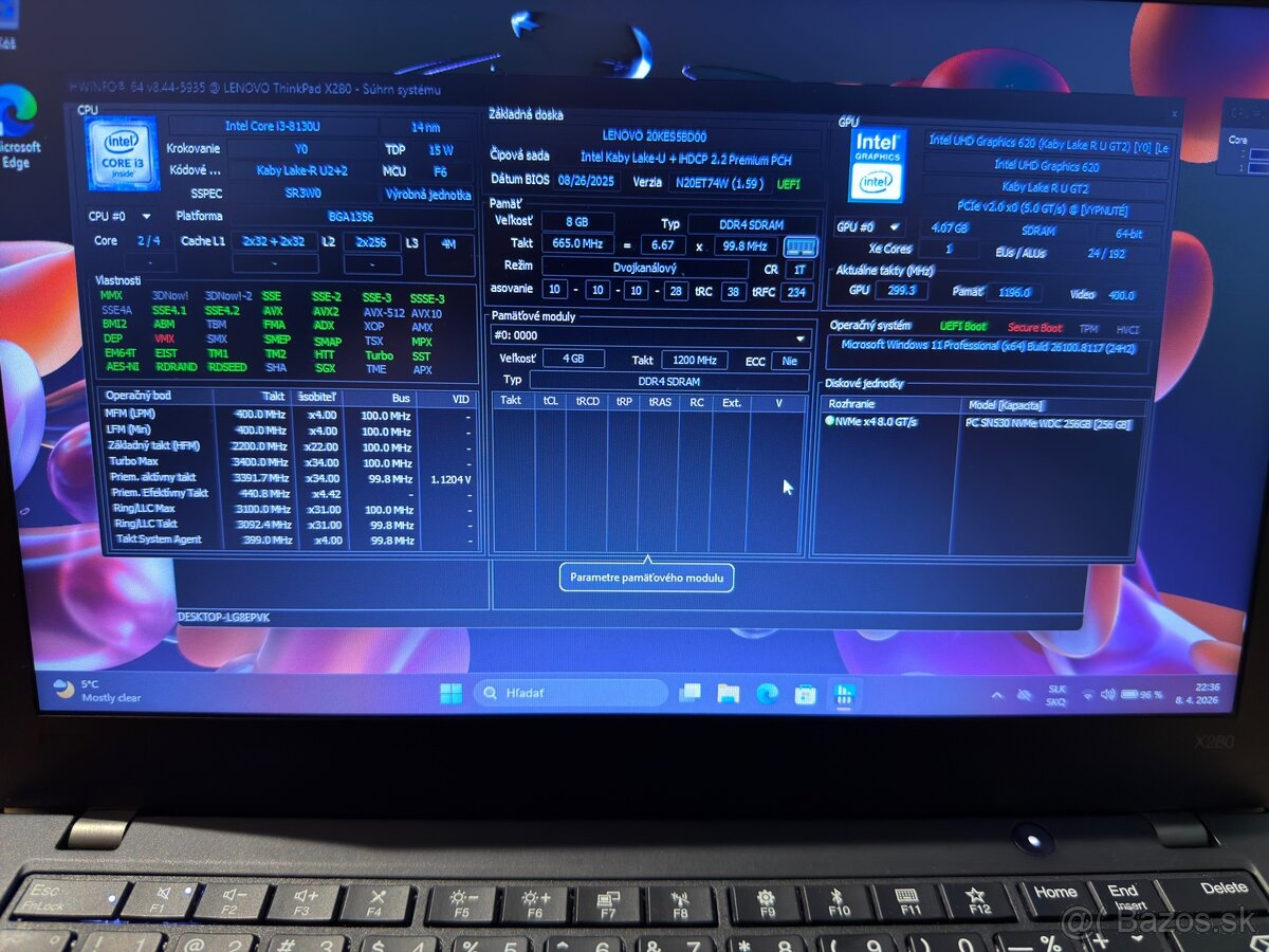 Lenovo ThinkPad x280 - v ZÁRUKE - 6