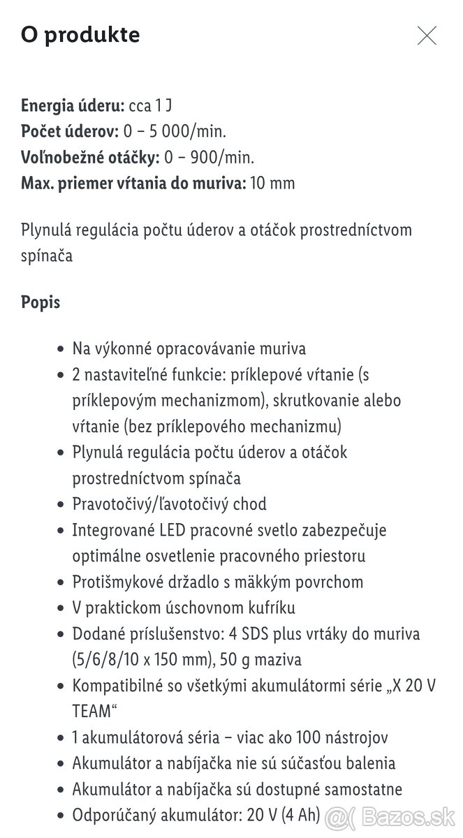 Aku vŕtacie kladivo PABH 20-Li D4 - NOVÉ - 6