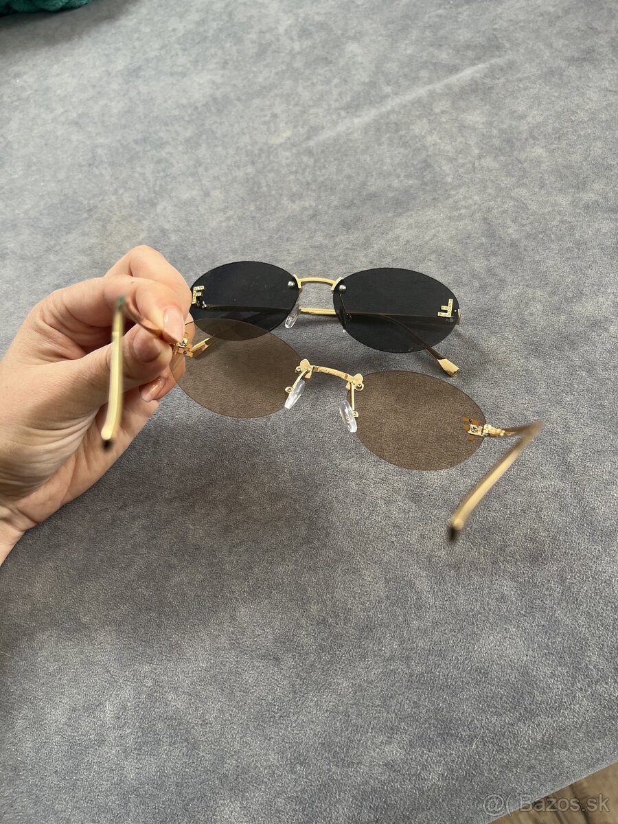 Slnecne damske okuliare Fendi, cierna a sampanske farba - 6