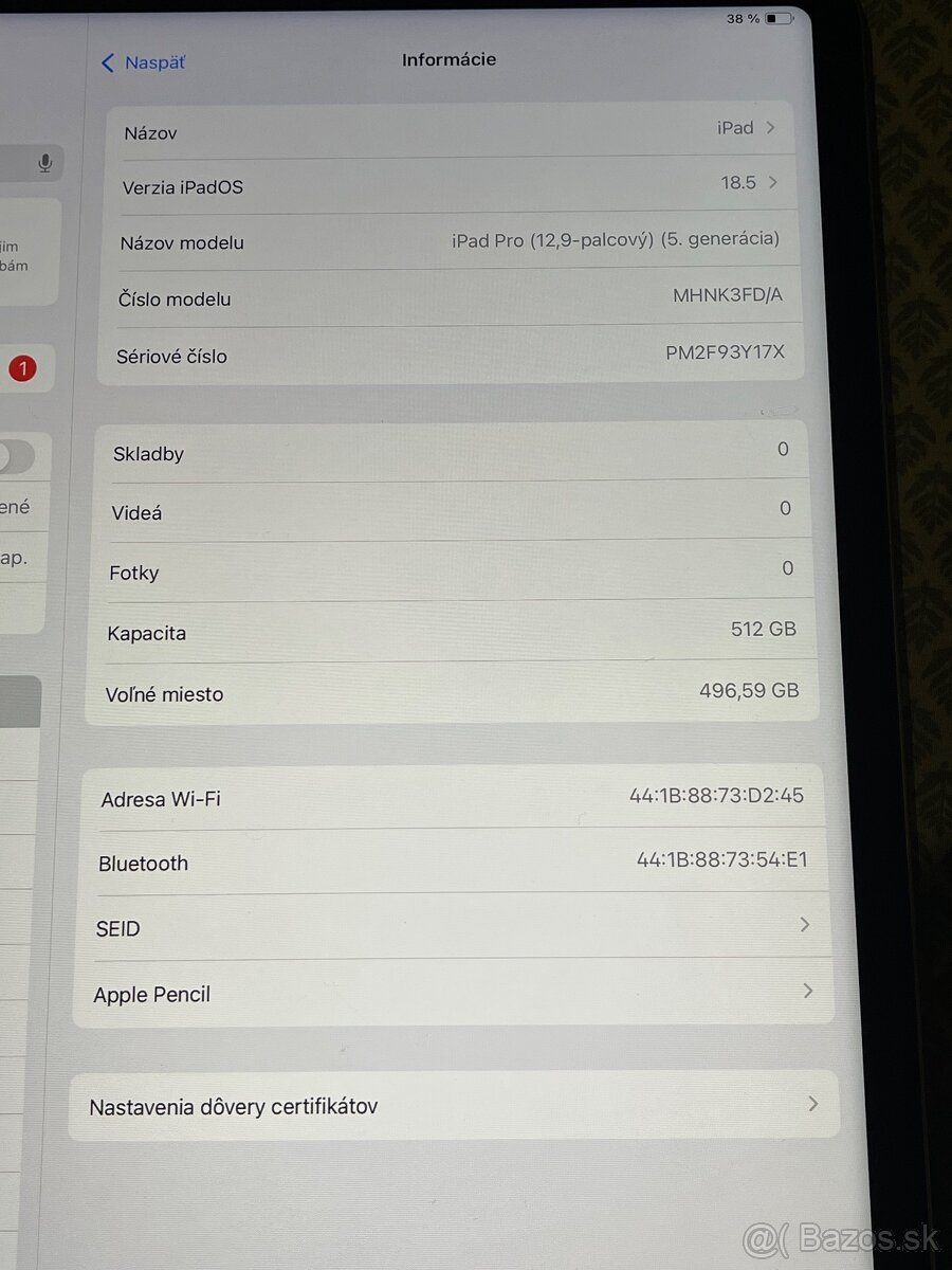 iPad Pro 12,9 5. generácia - 512gb s M1 procesorom - 6