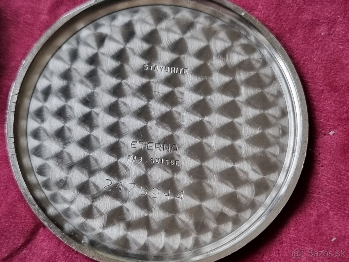 Vreckové hodinky,Eterna,v oceli. - 6