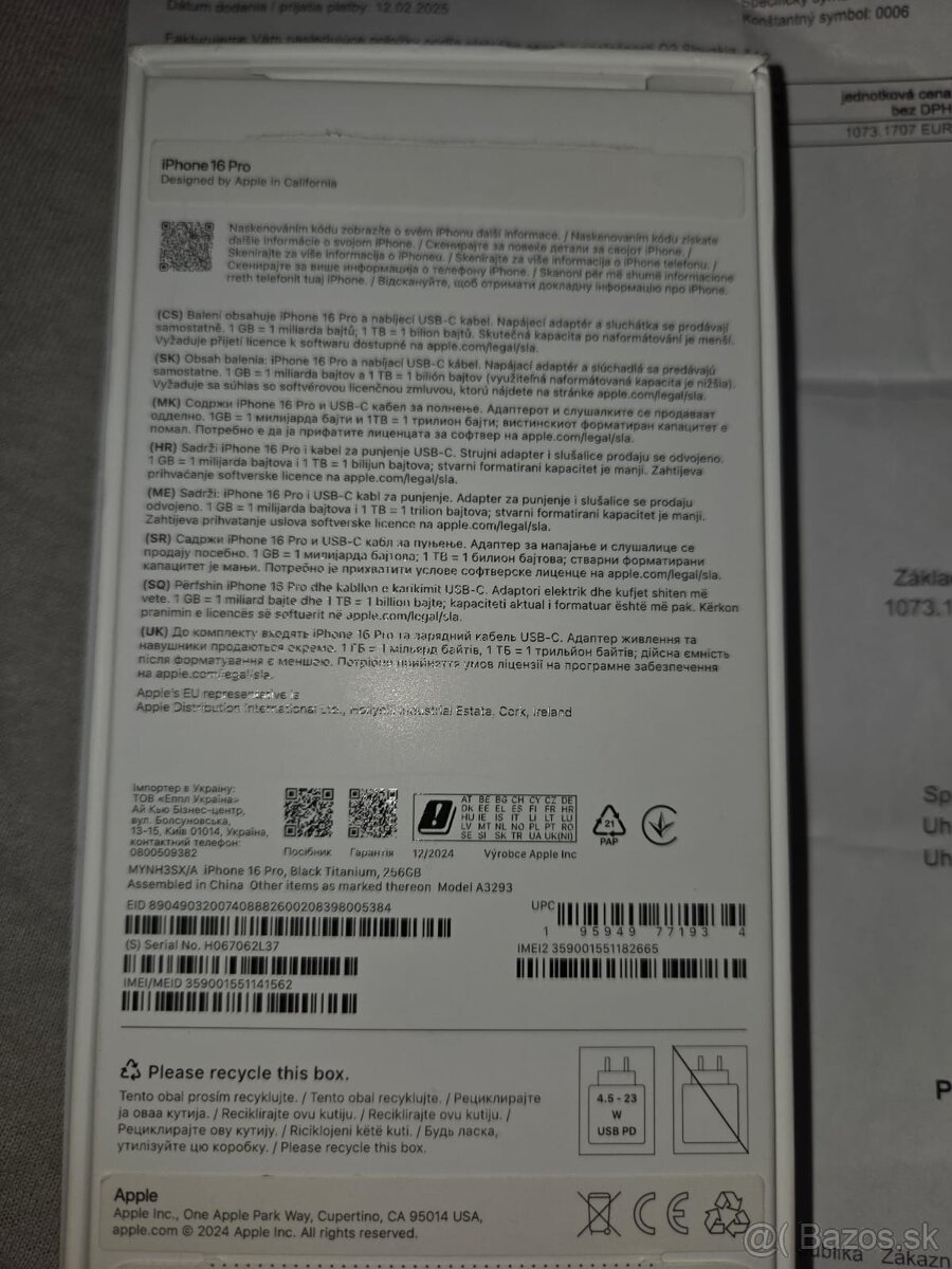 iPhone 16 Pro,Black Titanium,256GB,top stav,zaruka 13mes. - 6