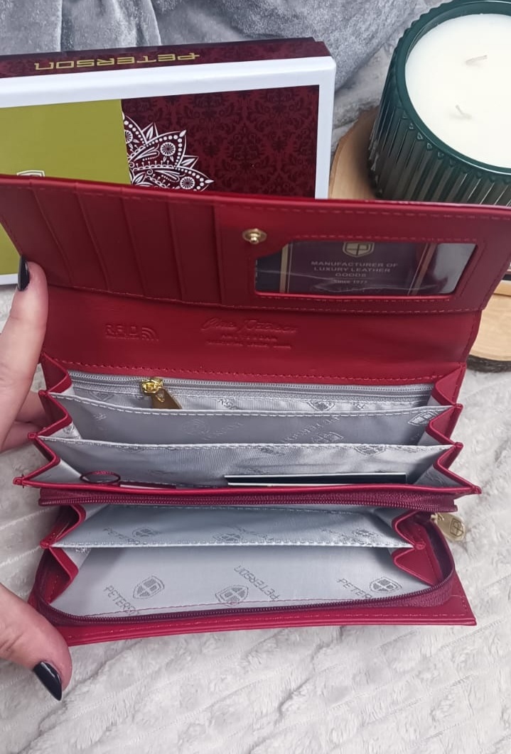 Červená kožená peňaženka - 6