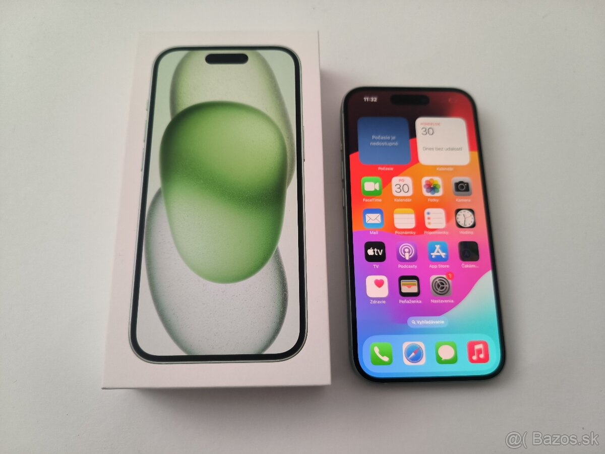 apple iphone 15 128gb Green / Batéria 100% - 6