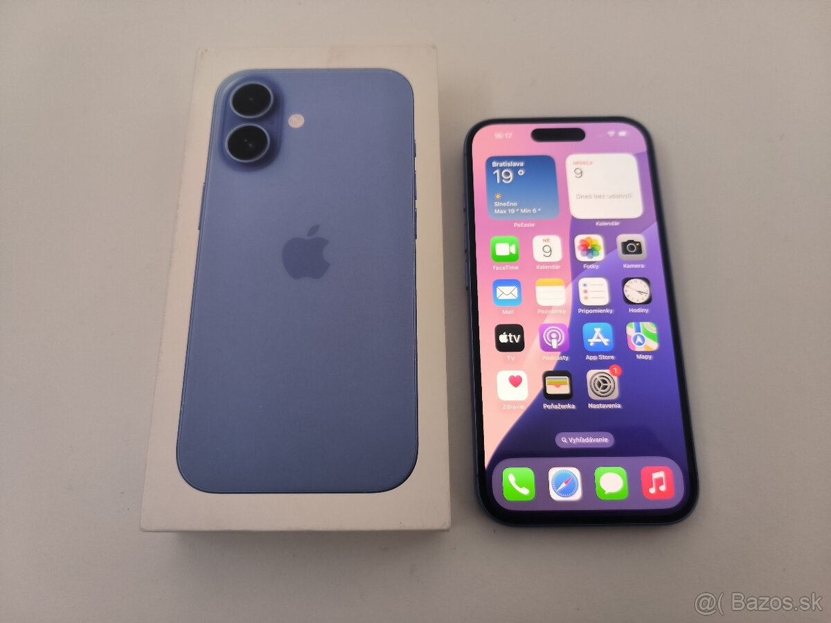 apple iphone 16 128gb Ultramarine / Batéria 90% - 6