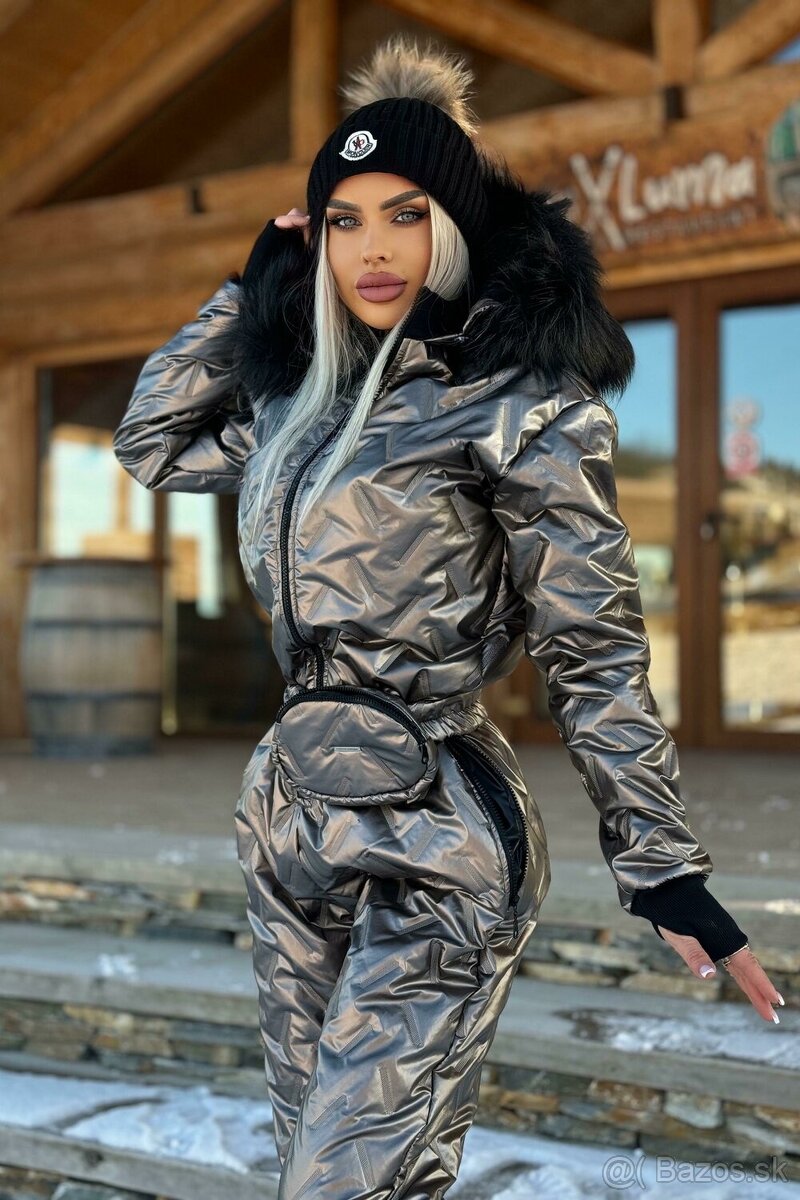 Moderny damsky zimny lyziarsky overal / kombineza s kapucnou - 6
