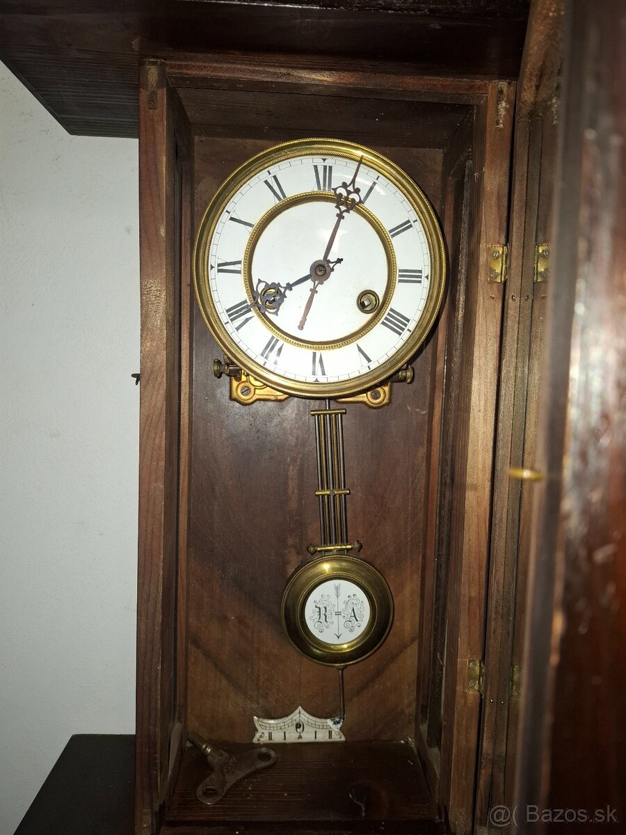Predám funkčné polbicie nástenné hodiny Altdeutsche 1890 Výš - 6