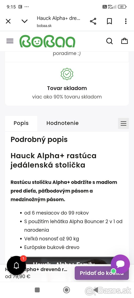 Detská jedálenská stolička Hauck - 6