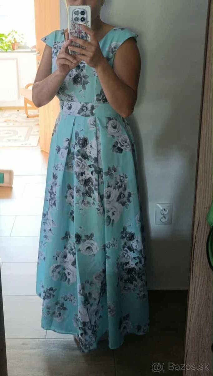 Kvetinové dlhé šaty - 6