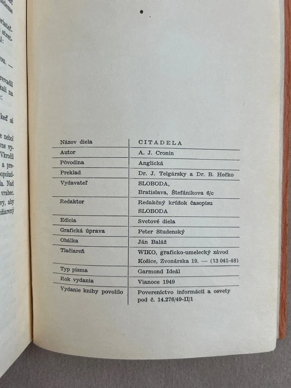 Citadela - Archibald Joseph Cronin r.1949 - 6