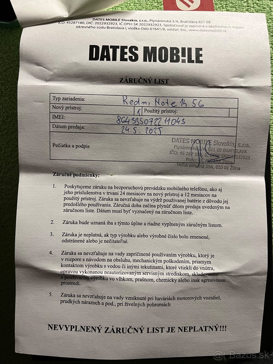 Radmi Note 14 5G, 8Gb RAM, 256GB ROM - 6