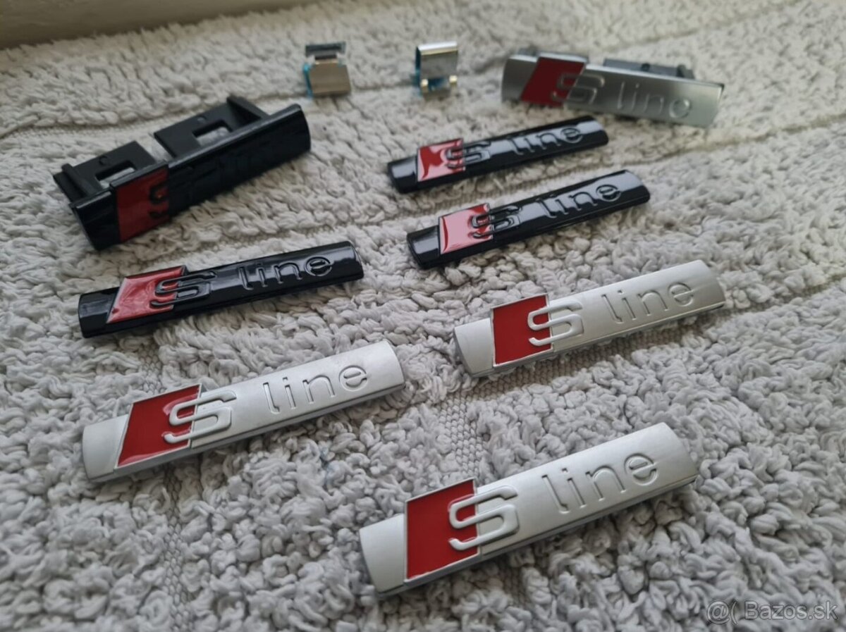 Cierne a sive Napisy S-LINE pre AUDI - 6