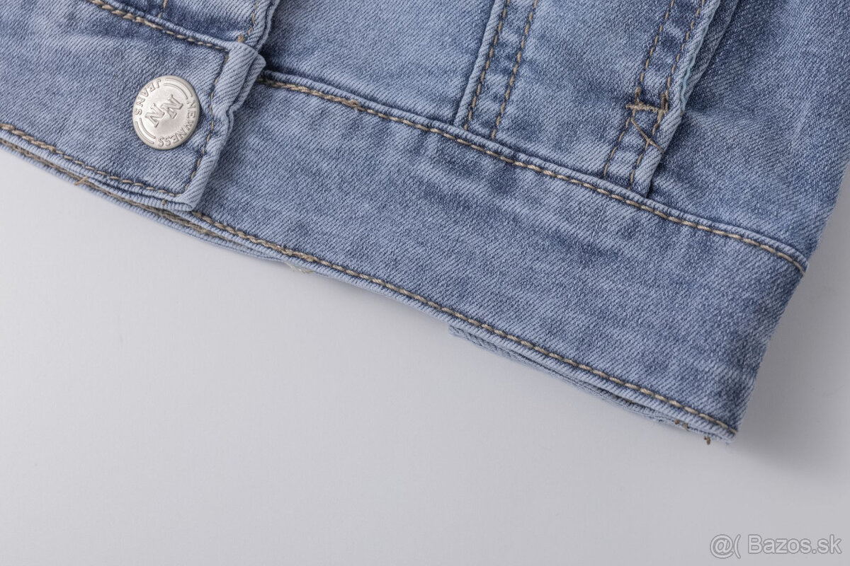 Dievčenská rifľová bunda s volánikmi – nová - 6