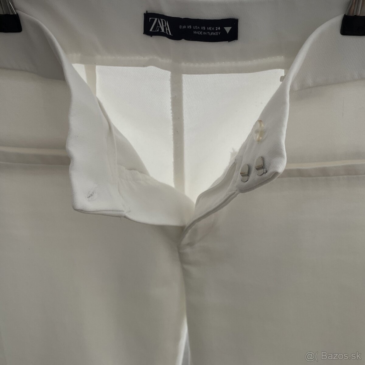 Zara biele 7/8 členkové nohavice zvonové XS - 6