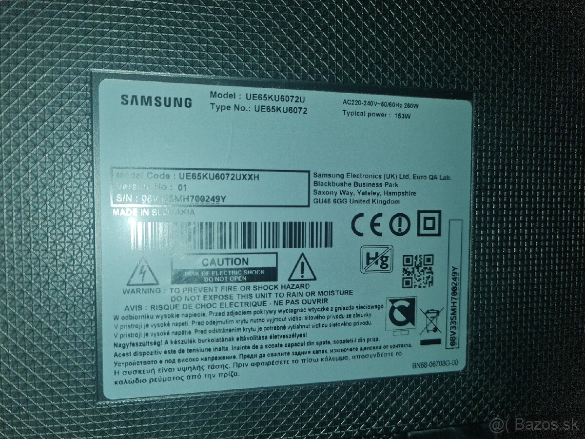 Predám Samsung TV smart 4K 65" 168cm - 6