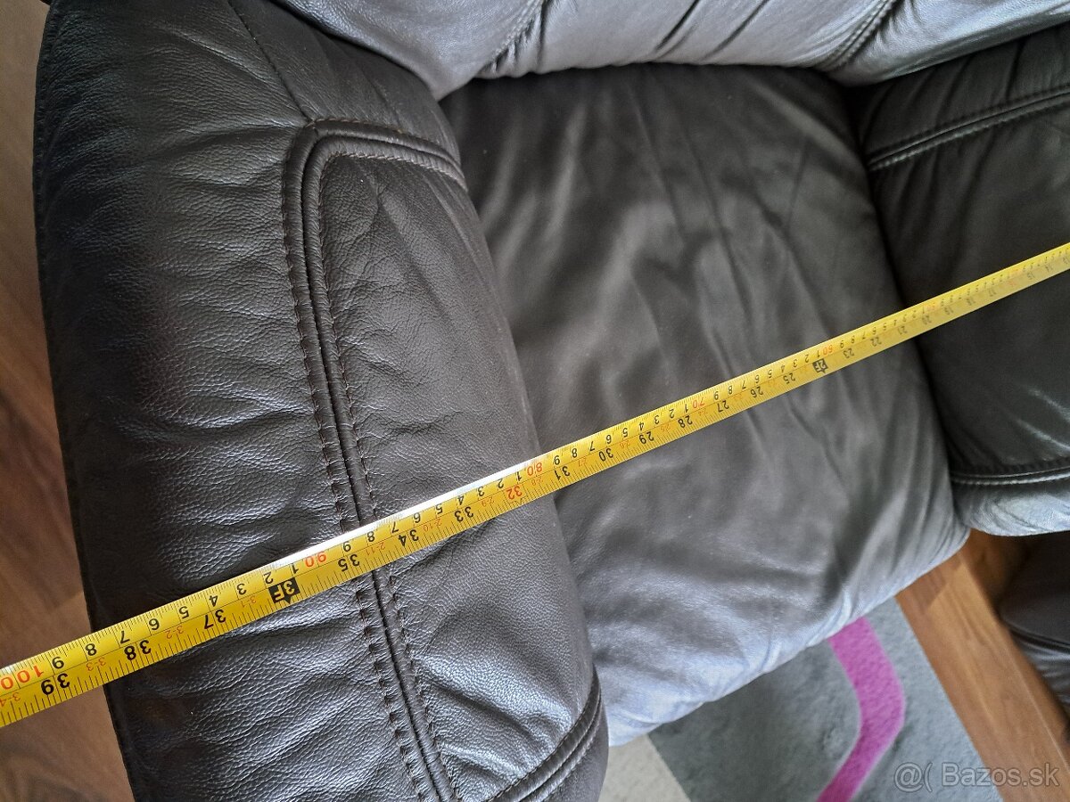 Kožená sedačka kanapa + fotelky - 6