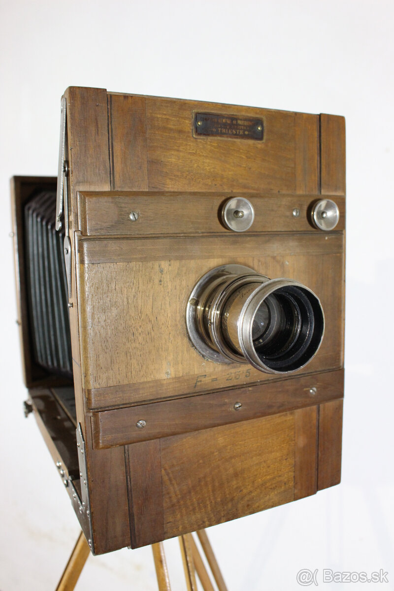 starožitný fotoaparát so statívom - 6