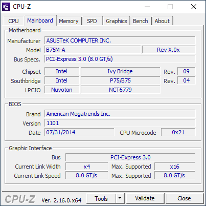 Intel i5-3350P + ASUS B75M-A + 8GB DDR3 RAM - 6