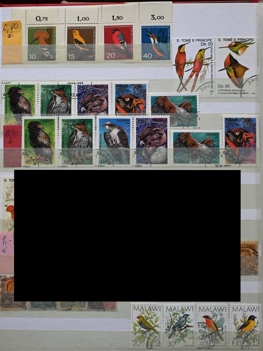 Známky - fauna - vtáctvo - série - 6