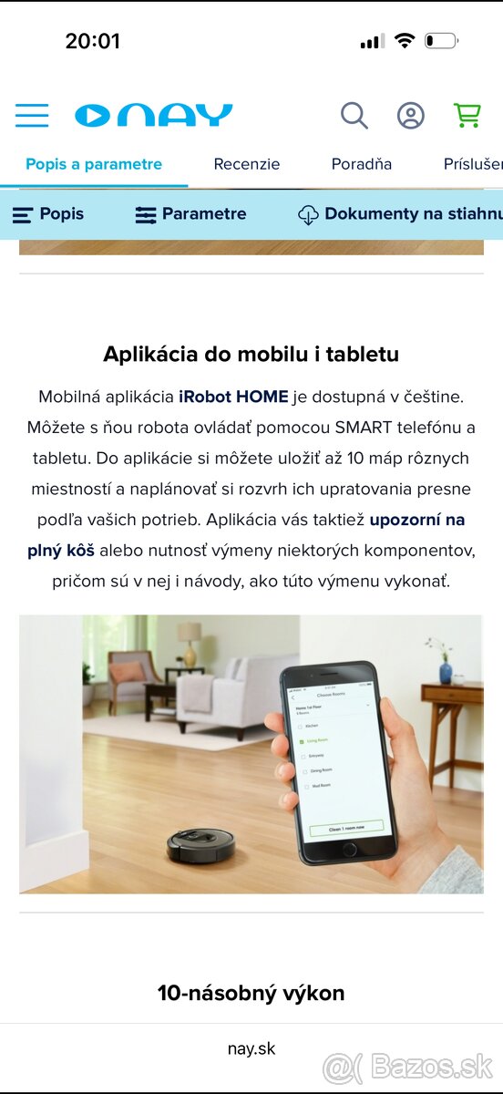 Robotický vysávač urobiť roomba i7 - 6