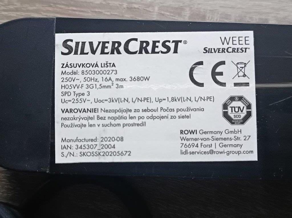 Prepäťová ochrana PHILIPS a SILVERCREST - 8 zásuviek - 6