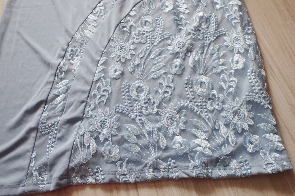 Šedo modré elastické šaty, 2XL/48 - 6