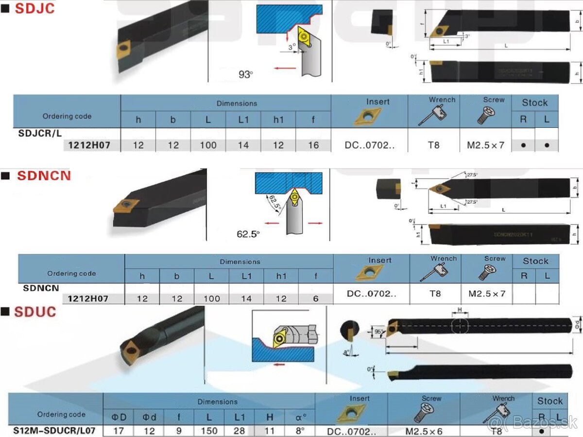 Sada malých sústružníckych nožov 12x12 - 6