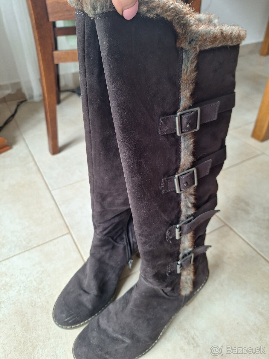 Semišová zimné dámske čižmy veľ 38 - 6