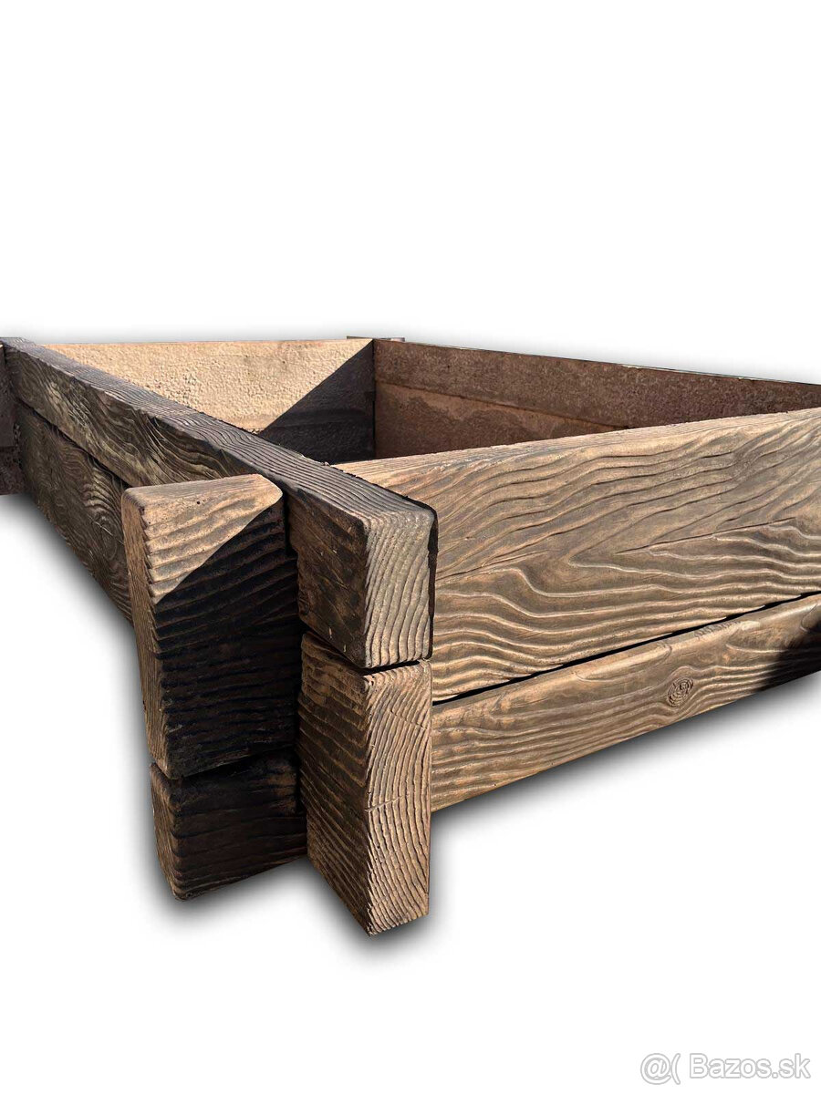 Vyvýšený záhon betónový imitácia dreva - 6