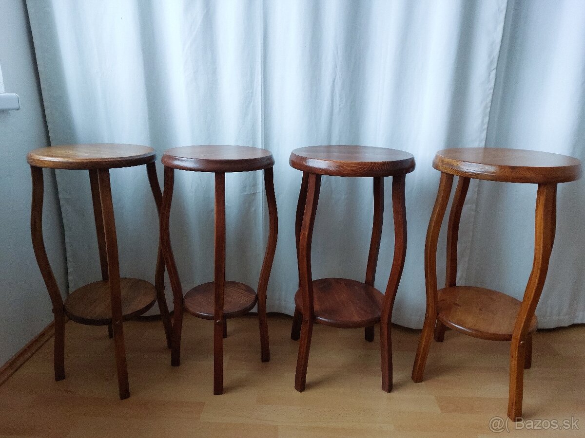 Drevený stojan na kvety - 3 kusy - 6