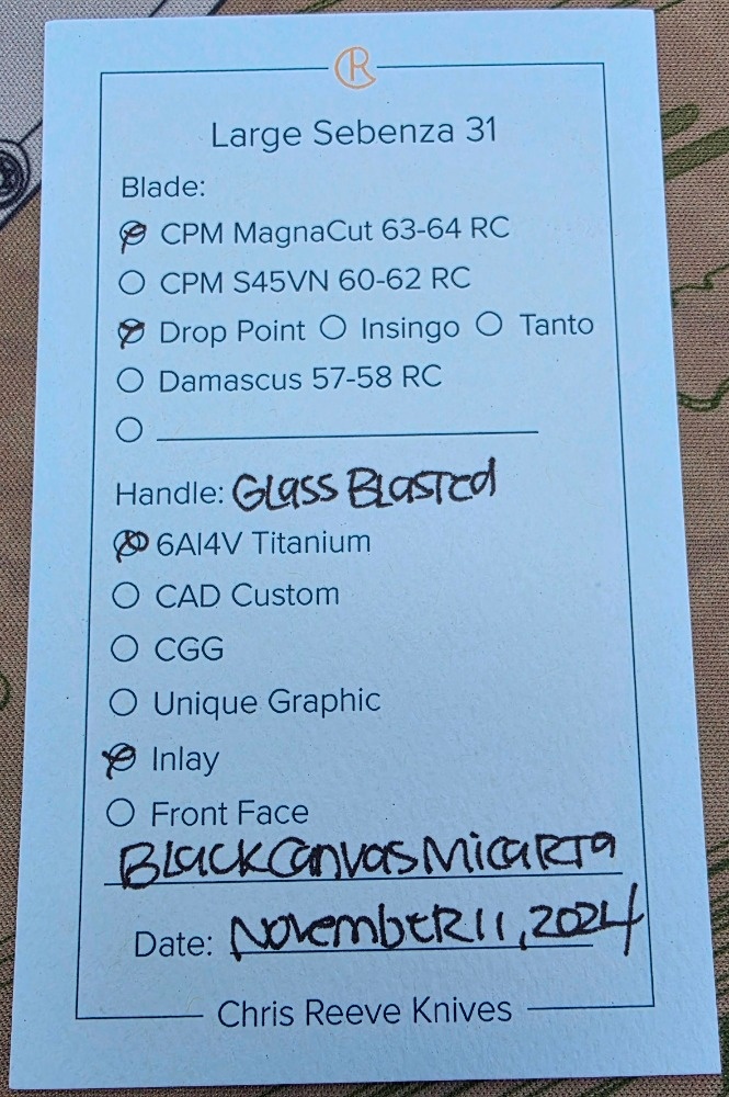 CRK Large Sebenza 31 Black Micarta - 6