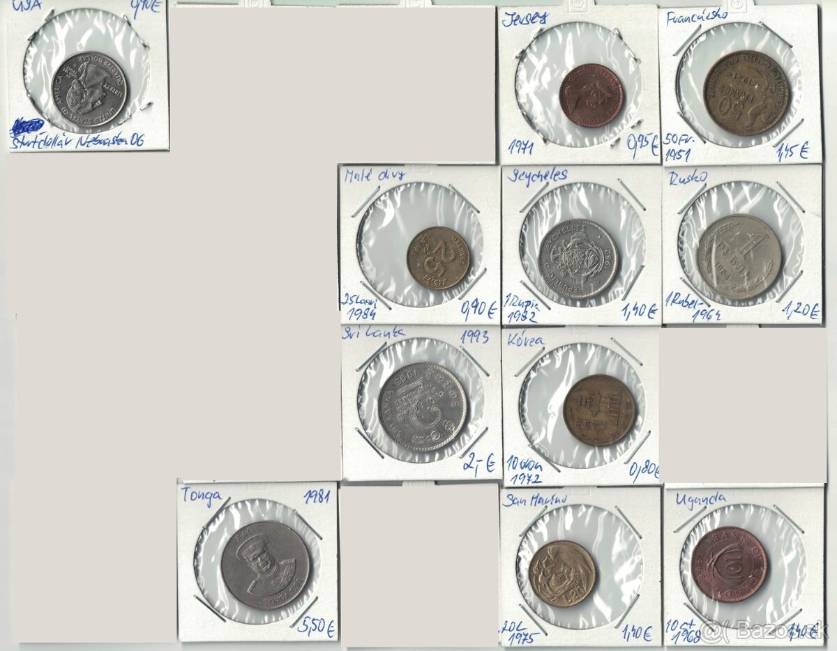 Zbierka mincí - rôzne svetové mince Afrika, Ázia, Ostrovy - 6
