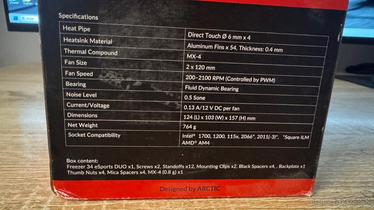 Chladič na procesor ARCTIC Freezer 34 eSports DUO Red - 6