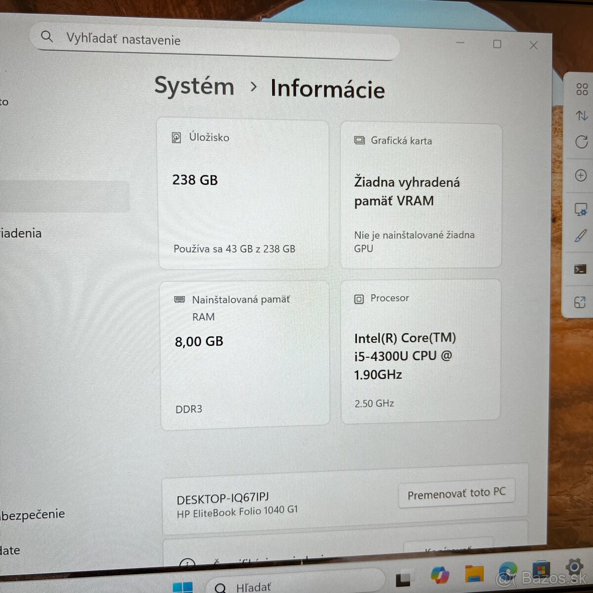 Predám HP Folio 1040 G1 - 6