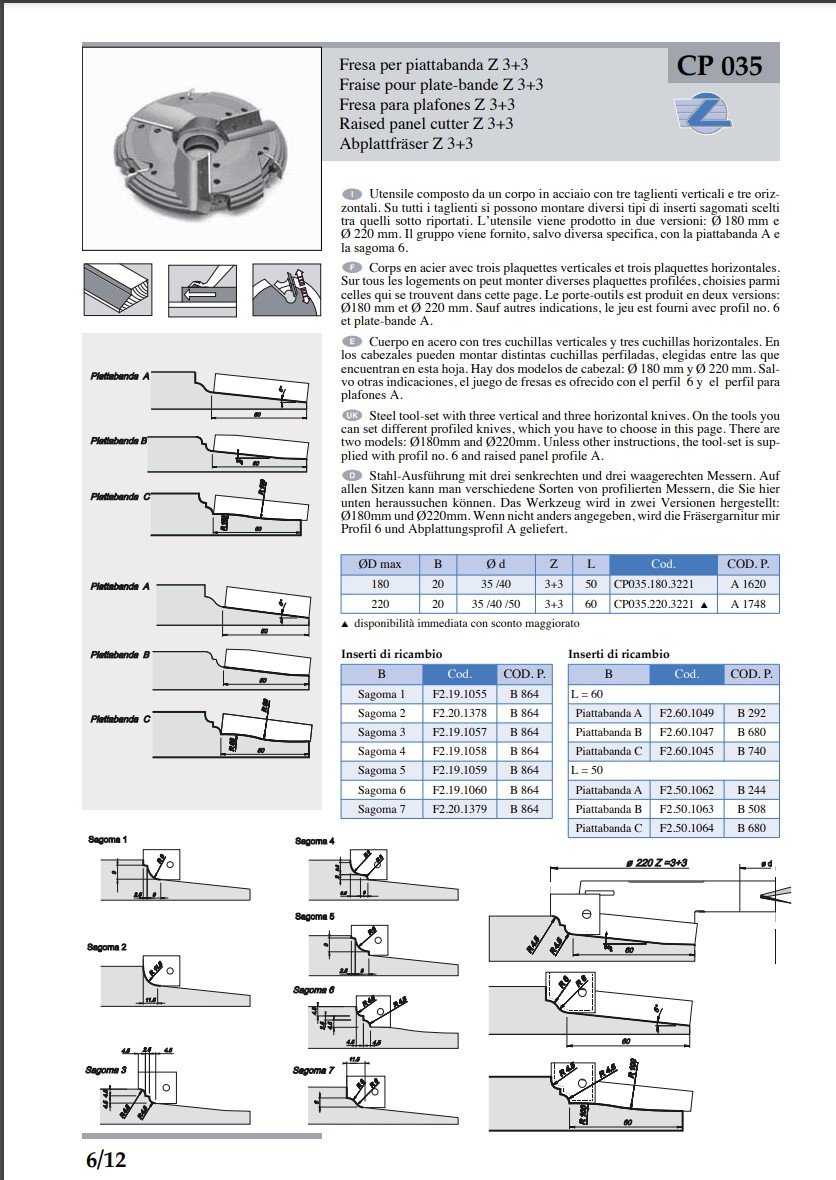 Fréza na výplne Z3+3 - 6