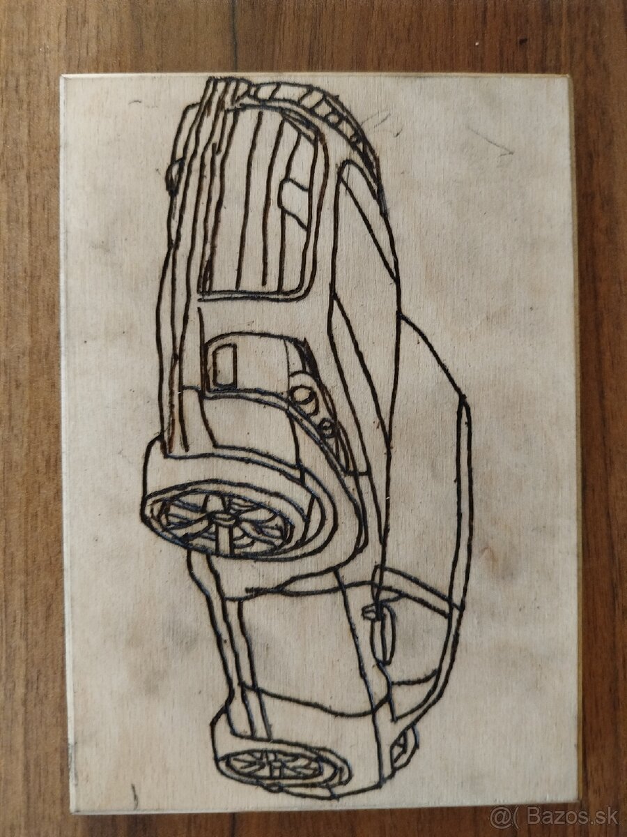 Autá vypálené do dreva. - 6