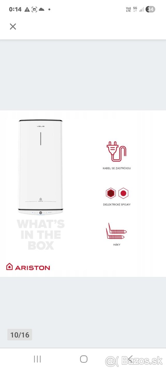 Predam bojler zn.ARISTON VELIS PRO 80 - 6