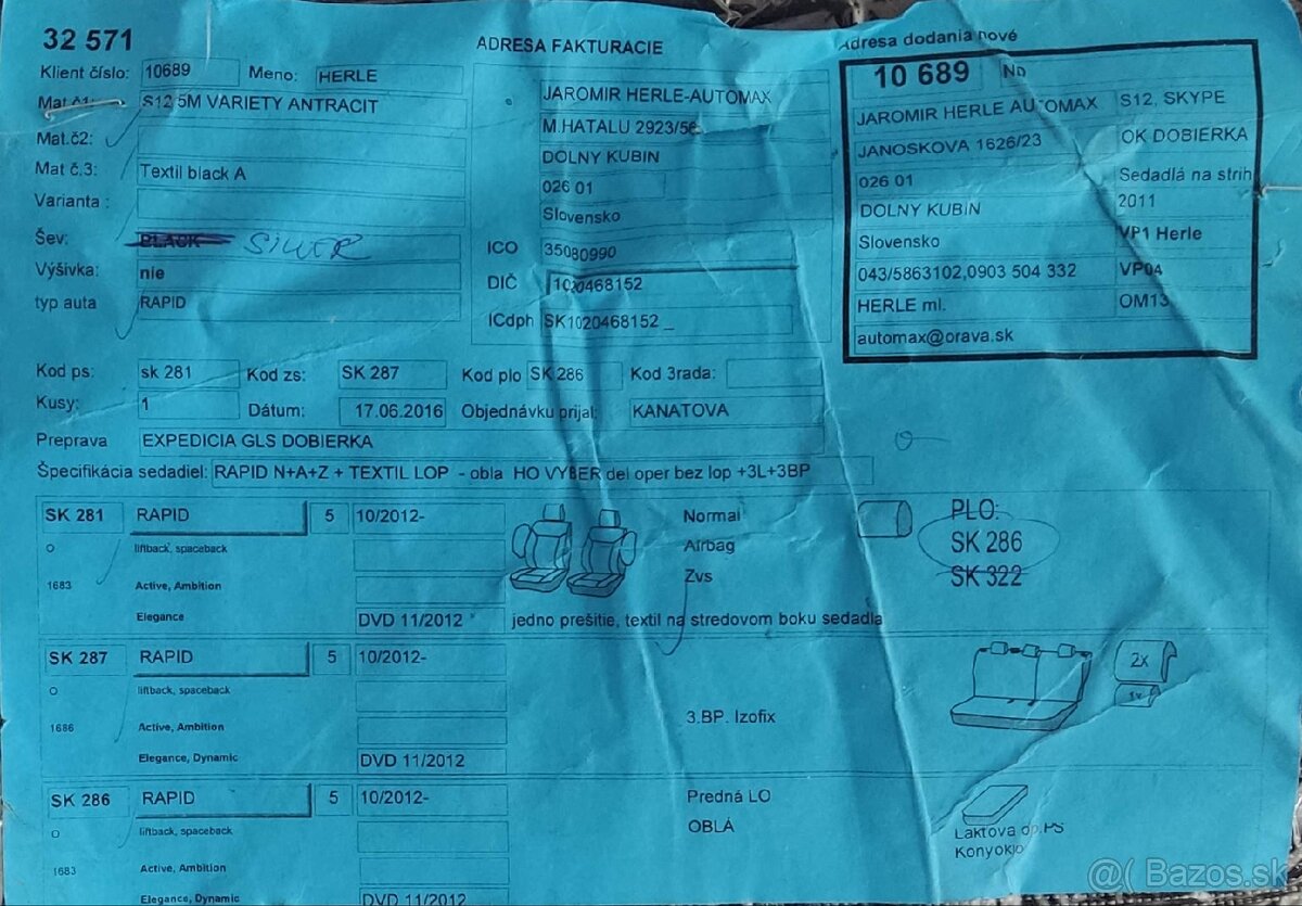 Potahy na skoda rapid 2014 - 6