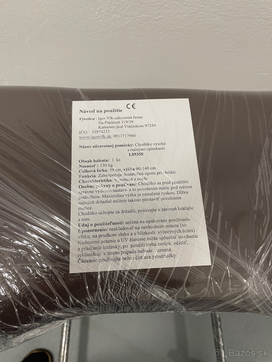 Predám nové, nepoužité - chodítko vysoké , šírka 59cm. - 6