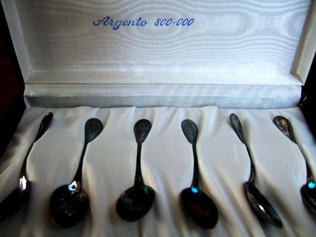 striebro, svietnik, príbor, ihlica, BOLO - 6