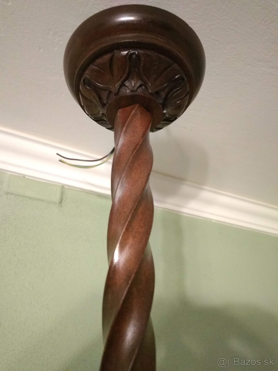 Drevený trojramenný starožitný luster - 6