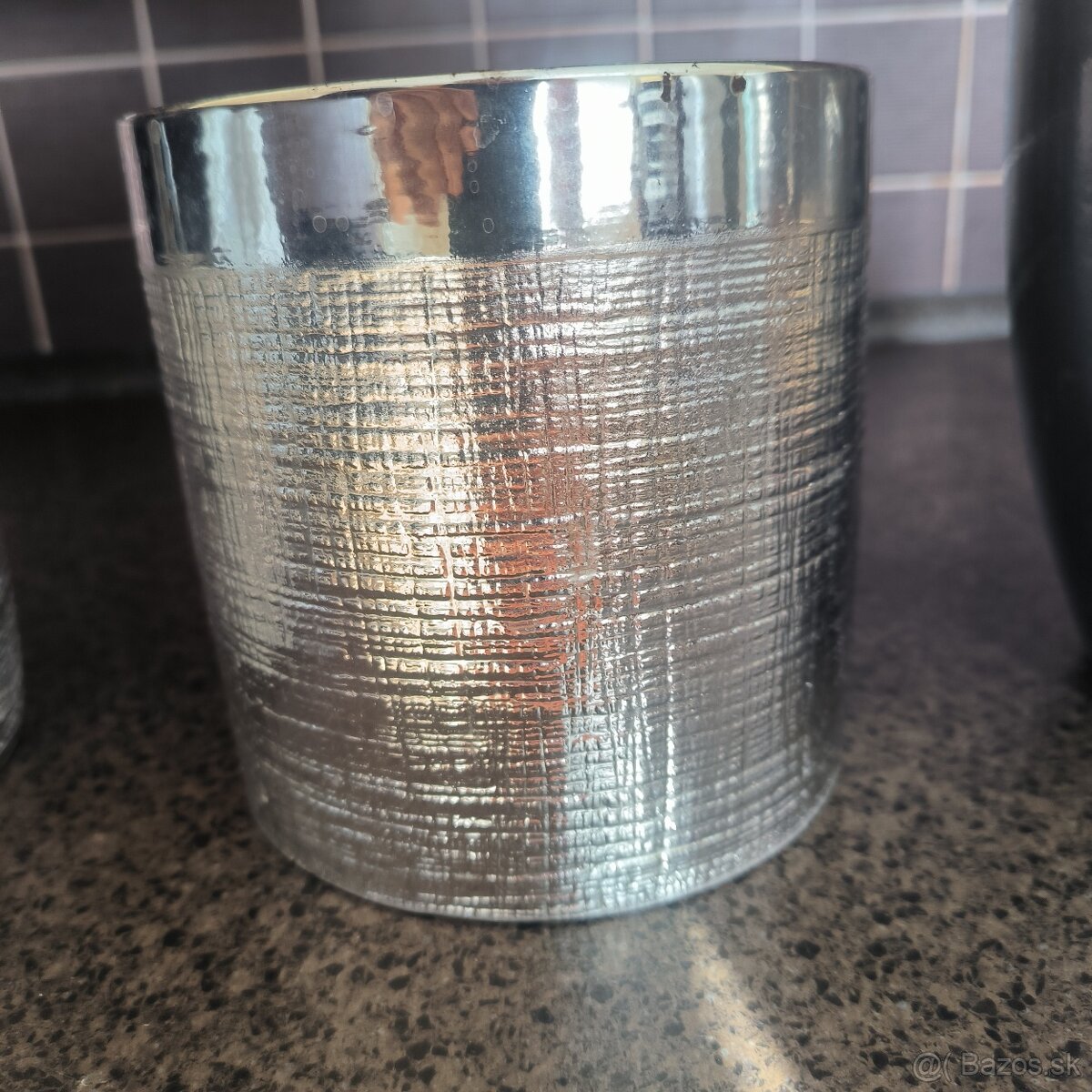 Kvetináče strieborné keramické - 6