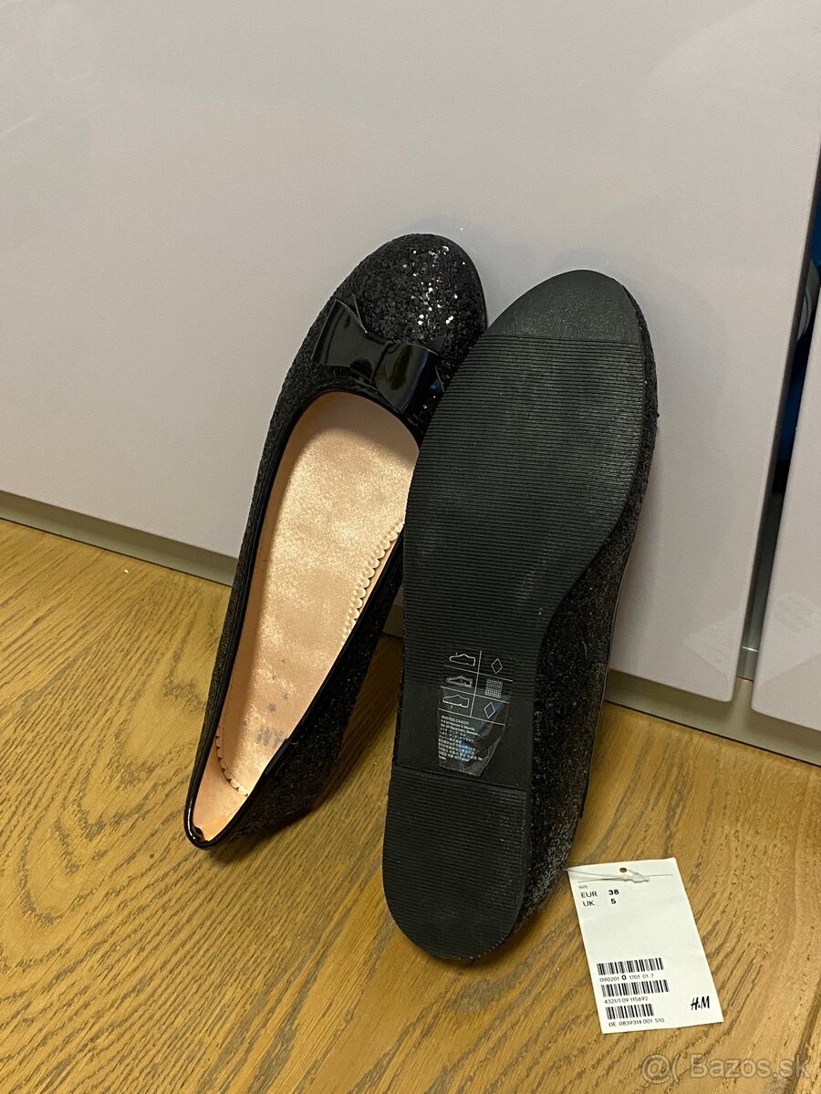 Trblietavé balerínky, veľkosť 38 s vysačkou - 6