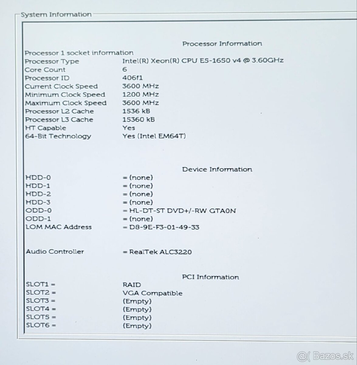 Dell precision 5810 Tower s Raidom - 6