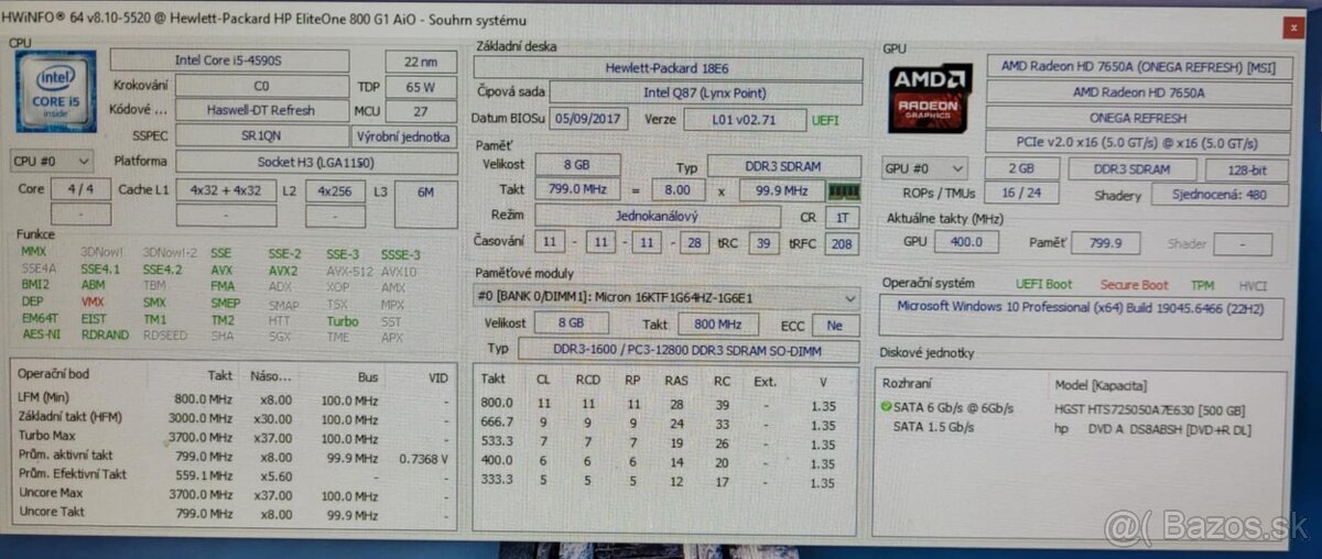 Predam počítač All in One HP EliteOne 800 G1 AiO - 6