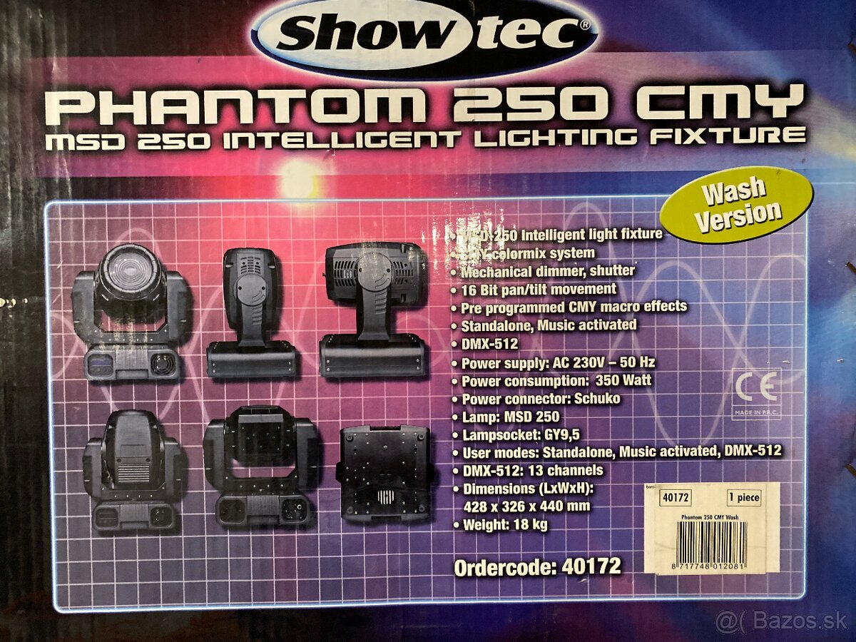 SHOWTEC PHANTOM 250 CMY WASH + Case + Háky - 6